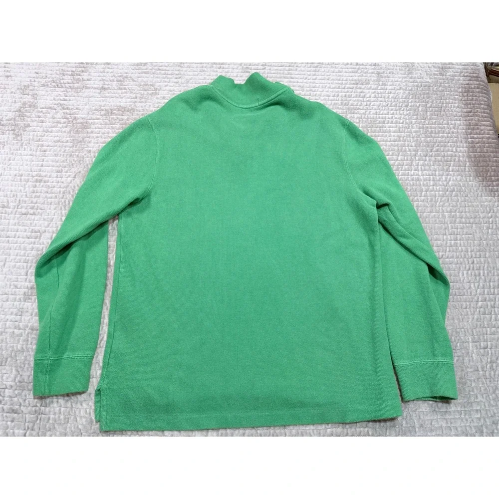 POLO Ralph Lauren Men's Green 1/4 Zip Pullover Sweater Size Medium 100% Cotton